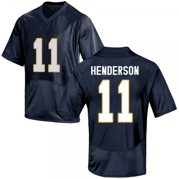 Ramon Henderson Notre Dame Fighting Irish NCAA Youth #11 Navy Blue Game College Stitched Football Jersey QBK4055CR